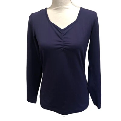 Женская рубашка Merrell Opti-Wick размер XS фиолетовая слива с длинным рукавом собранная в рюш эластичная - Изображение 1 из 4