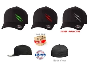 SOMBRERO FLEXFIT OSO DE CAZA REFLECTANTE CON GARRAS DE MOTO RASGUÑOS DE MOTOCICLETA - Imagen 1 de 4