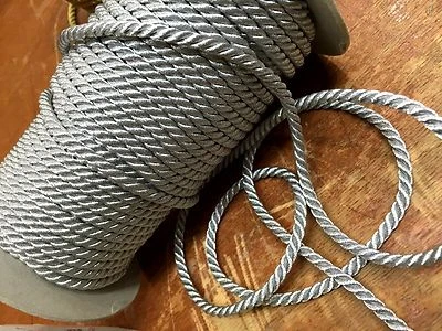 Cuerda vintage 3/16" trenzada metálica oro o plata cuerda 1yd hecha en Francia Foto 1 de 4