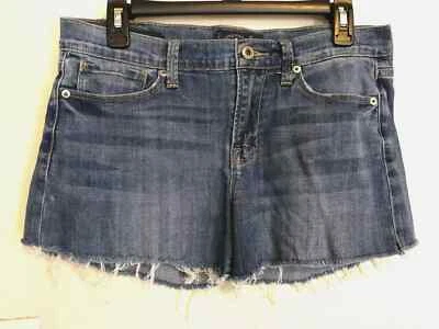 Lucky Brand Womens Shorts 10/30 Blue Raw Hem Cut Off Denim Jean Mollie Pockets - Image 1 of 4