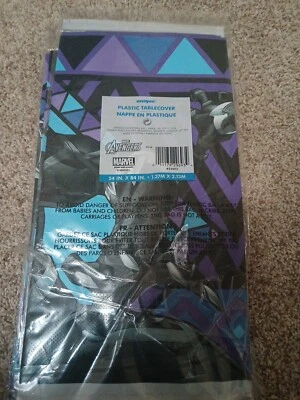 5 Pk -Marvel Avengers Black Panther 54”x 84” Plastic Tablecover - Birthday/Party - Image 1 of 3