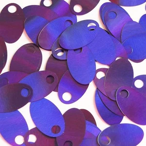 Paillettes ovale grande foro 1,25" viola intenso Lazersheen riflettente metallizzato Pailette - Foto 1 di 2