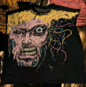 Logan Wolverine Marvel Overload Travis Scott Liquid Blue Tshirt CUT OFF SLEEVES - Picture 1 of 13