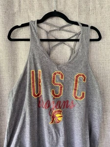 USC TROJANS Woman's XL X-Large cross back shirt workout 2025 top licensed new  - Picture 1 of 3