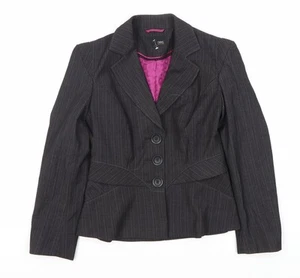 Next Women's Black Pinstripe Suit Jacket Size 10 Petite - Picture 1 of 12