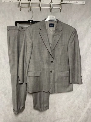 Nautica Suit Men 48R Gray Glen Plaid 2B Wool Academia Career 40X29 Pants Luxury - Image 1 of 4