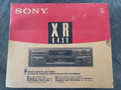 Rádio estéreo automotivo Sony XR-6450 FM/AM cassete facial destacável novo na caixa - Imagem 1 de 4