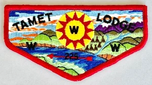 Rare TAMET Lodge No.225 OA BROTHERHOOD FLAP Red Border MINT Crescent Bay Council - Picture 1 of 3