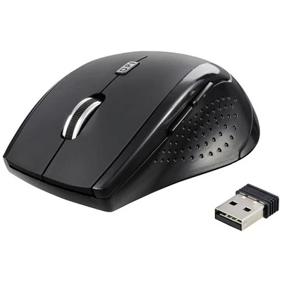 Renkforce RF-WM-210  Maus Funk   Optisch Schwarz 6 Tasten 1600 dpi Ergonomisch - Bild 1 von 4