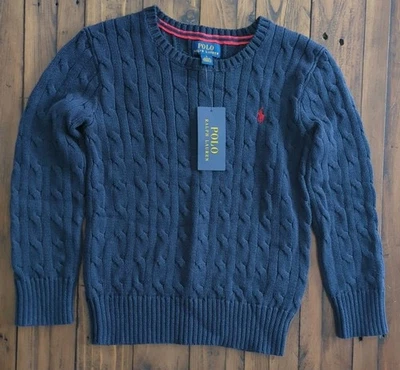 Ralph Lauren Navy Kids Sweater Size 7 Red Logo 🆕 - Image 1 of 4