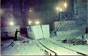 BLOQUE DE MÁRMOL DIVIDIDO Imperial Danby Quarry PROCTOR, Vermont VT Postal - Imagen 1 de 2