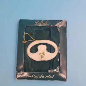 Belleek Claddagh Shamrock Century Irish White Ceramic Christmas Ornament - Picture 1 of 5