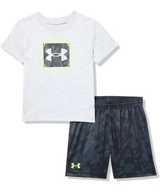 New Adorable UNDER ARMOUR Boys Athletic 2 Pc T-shirt & Shorts Set Size 2 T NWT - Image 1 of 4