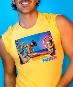 BOB MIZER GAY 1950 SAILOR MENS T SHIRT BLACK TEE SHIRT GAY CULTURE T-SHIRT - Picture 1 of 8