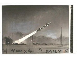 TEST of NAVY TALOS RAKETE at White Sands NEW MEXICO Vintage 1957 Press Photo - Bild 1 von 2