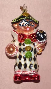 Christopher Radko Teddy Maschera Vetro Decorazione Natalizia - Foto 1 di 5