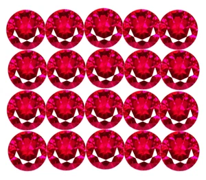 Lote de 20 piezas de rubí rojo natural de 8 mm piedras preciosas sueltas certificadas redondas brillantes W252 - Imagen 1 de 12