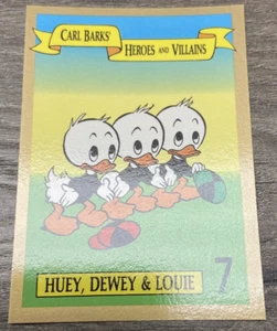 Carl Barks Helden und Schurken Sammelkarte #7 Sehr guter Erhaltungszustand Huey Dewey Louie - Bild 1 von 2