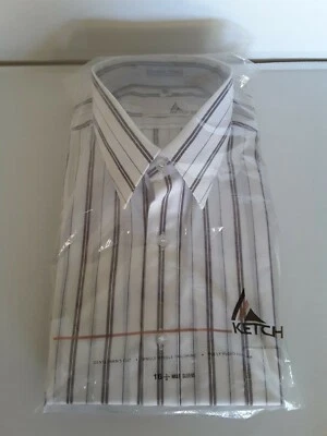 Vintage KETCH  Mens Dress Shirt Half Sleeve Single Needle Tailoring Size 16 1/2 - Image 1 of 4