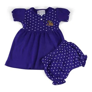 LSU Girl's Heart Dress with Bloomers - Picture 1 of 2