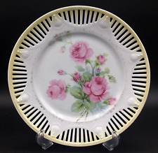 Carl Schumann Arzberg Bavaria Decorative Plate with Cutouts Pink Roses