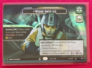 STAR WARS UNLIMITED TCG JUMP TO LIGHTSPEED SHOWCASE FOIL CARD: WEDGE ANTILLES - Picture 1 of 6
