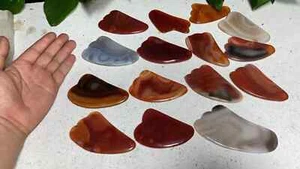 15PCS Natural RED AGATE Gua Sha Stone Body Therapy Real - Picture 1 of 5