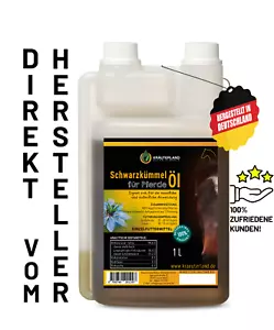 KRÄUTERLAND Schwarzkümmelöl Pferde 1 Liter, kaltgepresst, ägyptisch, Dosierhilfe - Bild 1 von 6