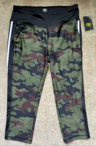 Athletic Works Women's Leggings Camo Black Green Brown Size Medium - Picture 1 of 3