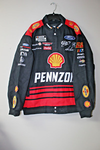 New NASCAR #22 Joey Logano Pennzoil twill cotton embroidery jacket men's XXL