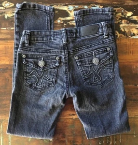 Vigoss Girls Black Skinny Jeans Button Flap Pockets Size 8 - Picture 1 of 10