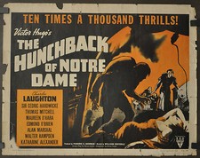 Gobbo Di Notre Dame R/1952 Originale 22X28 Film Poster Charles Laughton