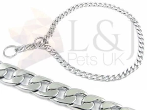 Exclusive DOG CHOKE CHAIN METAL COLLAR SLIP Extra Fine chrome plated brass - Picture 1 of 3