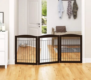 72” Extra Wide Dog Gate for the House, Doorway, Stairs, Freestanding Foldable Wi - Picture 1 of 9