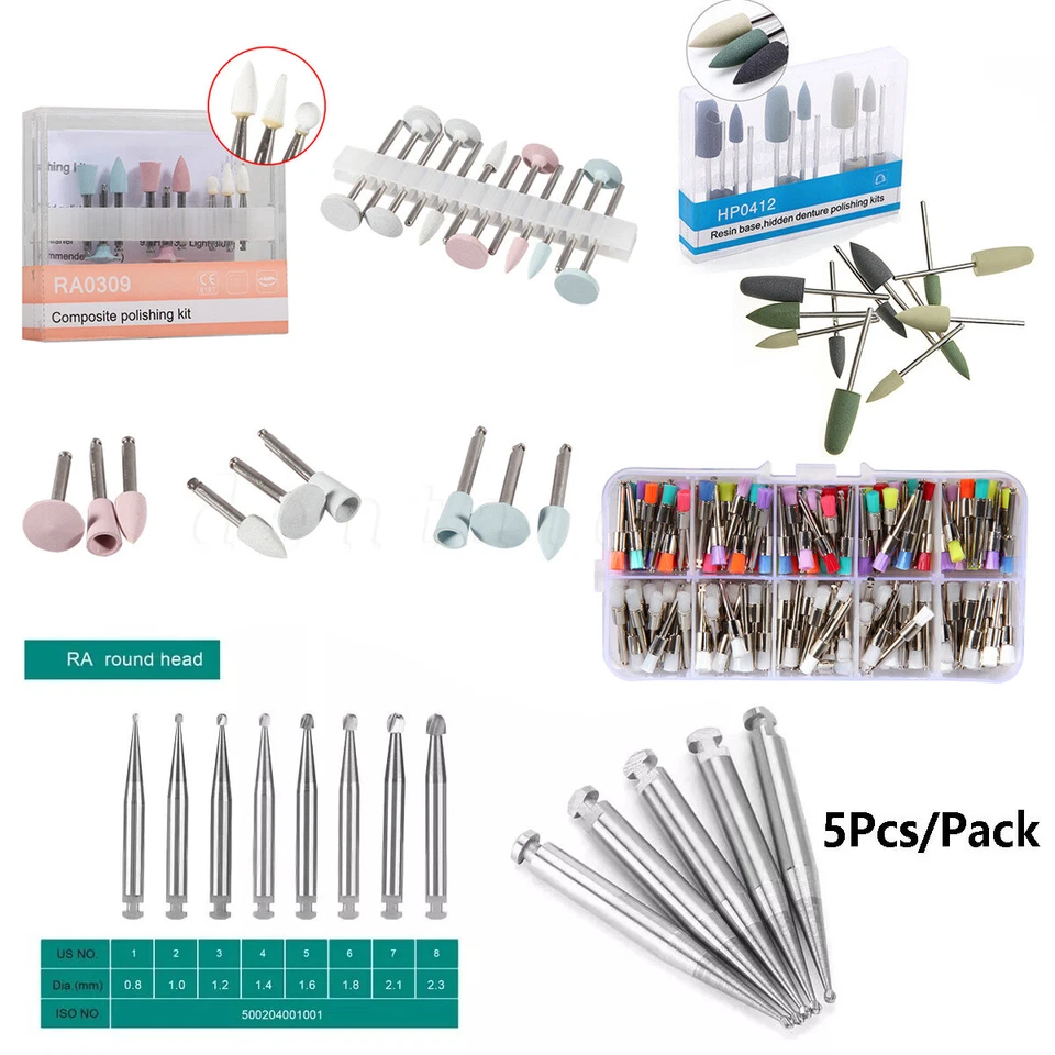 Dental Lab Composite Polishing Kit For low-speed Handpiece/Brush/RA Carbide Burs Foto 1 de 1