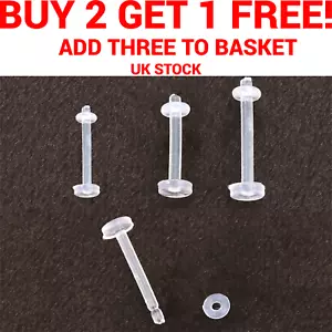 3 Pack Stud Clear Retainer Nose Screw Straight Ear Helix Daith Piercing Bars Lip - Picture 1 of 6