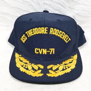 DE COLECCIÓN USS THEODORE ROOSEVELT CVN-71 EE. UU. AZUL MARINO GORRA DE BÉISBOL SOMBRERO SNAPBACK - Imagen 1 de 14