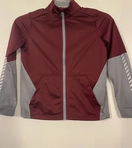Athletic Works Boy’s Red And Gray Zip Jacket With Pockets Size Youth 8 (M) EUC - Picture 1 of 5