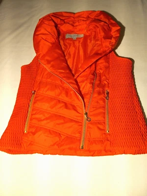 ANDREW Marc Vest Quilted, Puff Orange Jacket Full zip pockets, Size Medium - Image 1 of 4