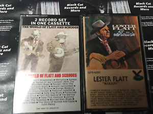 The World of Flatt and Scruggs (EX) & Lester Flatt Rollin' (VG+) tested tapes