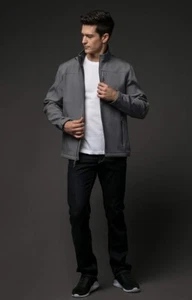 Tesla Motors Softshell Full Zip Fleece gefütterte Jacke grau Herren M » - Bild 1 von 10