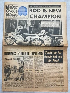 Motor Cycle News - 16 September 1970 - Italian GP, Bol D'or - Vintage Newspaper - Picture 1 of 5