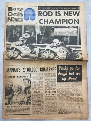 Motor Cycle News - 16 September 1970 - Italian GP, Bol D'or - Vintage Newspaper - Image 1 of 4