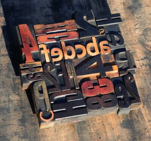 Collage Holzlettern Letternbild orignal Holzbuchstaben Unikat Deko VintageShabby - Bild 1 von 5