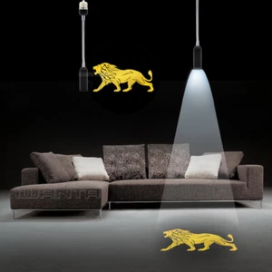1x E26 E27 Golden Lion Decor Home Office Indoor LED Lamp Projector Shadow light - Picture 1 of 12