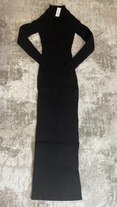 Naked Wardrobe Women’s Dress Knitted Elegant Long Sleeve Midi Dress Sz:M NWT - Picture 1 of 4