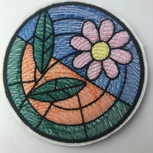 Vintage Patch - Flower power stained glass hippy colorful - Picture 1 of 2