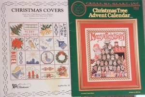 2 Christmas cross stitch Tree Advent Calendar & covers ORNAMENTS motifs - Picture 1 of 2