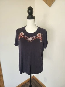 American Eagle Outfitters Soft & Sexy Embroidered Floral Embellished Shirt - Picture 1 of 4