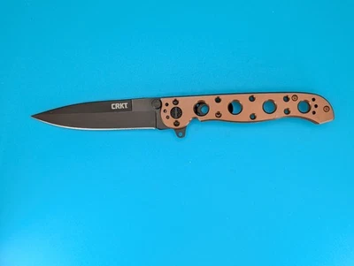 Faca de bolso CRKT M16-03BK ponta de lança moldura trava! Cabo de bronze! - Imagem 1 de 4